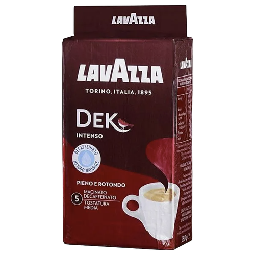 Кофе молотый Lavazza Dek Intenso без кофеина, 250 г, вакуумная упаковка, 2 уп.