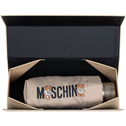 Зонт складной Moschino 8550-superminiD Logo with bears Dark beige+Box teddy