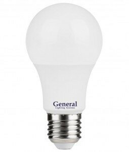 Светодиодная LED лампа General ЛОН A60 E27 11W 4500K 4K 60x110 пластик/алюмин. 636800 (упаковка 16 штук)