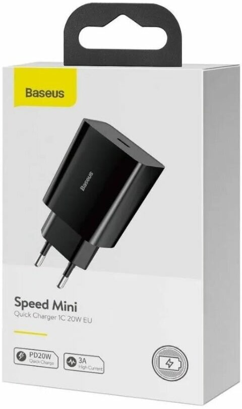 Зарядное устройство BASEUS Speed Mini USB-C 3A 20W черный