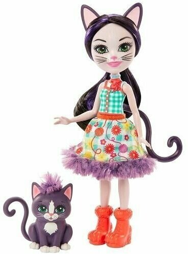 Кукла Enchantimals Сиеста Кэт с котенком Siesta Cat & Climber,15 см