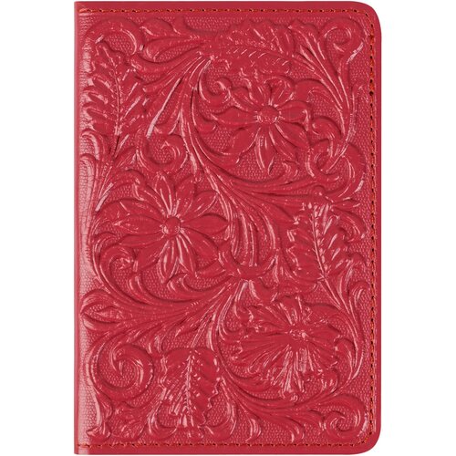 Обложка для паспорта Кожевенная Мануфактура, красный, фуксия для паспорта fostenborn натуральная кожа подарочная упаковка фуксия