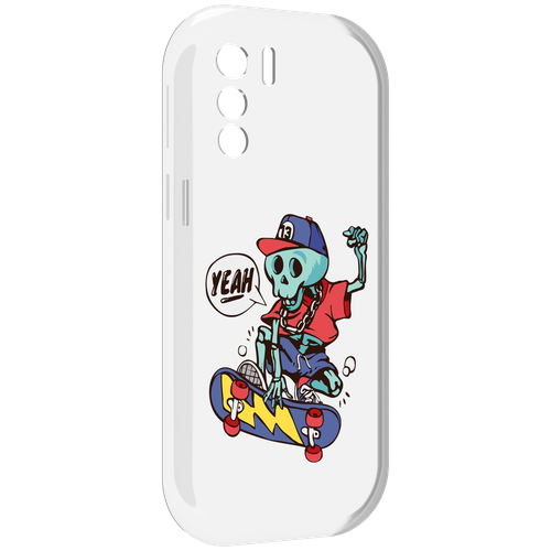 Чехол MyPads Скелет-на-скейте для UleFone Note 13P задняя-панель-накладка-бампер