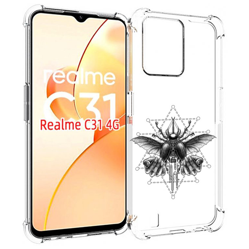 Чехол MyPads скарабей для OPPO Realme C31 задняя-панель-накладка-бампер