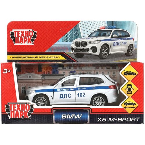 Машина металлическая Бмв X5 M-Sport Полиция, 12 см. Технопарк X5-12POL-WH