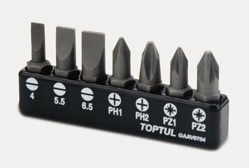 Изображение товара Набор бит TOPTUL 7 предметов (GAAV0704)