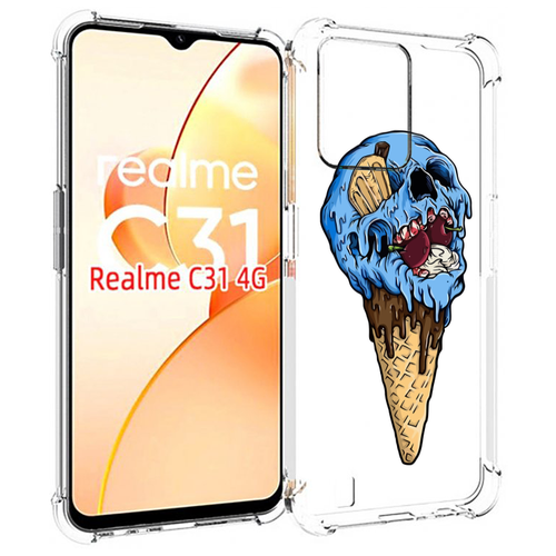 Чехол MyPads мороженное череп для OPPO Realme C31 задняя-панель-накладка-бампер