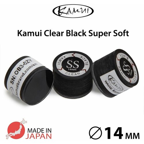 Наклейка для кия Камуи Клир Блэк / Kamui Clear Black 14мм Super Soft, 1 шт. наклейка для кия kamui clear black 13 мм