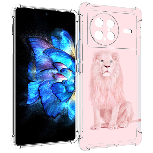 Чехол MyPads Розовый-лев для Vivo X Note 5G задняя-панель-накладка-бампер