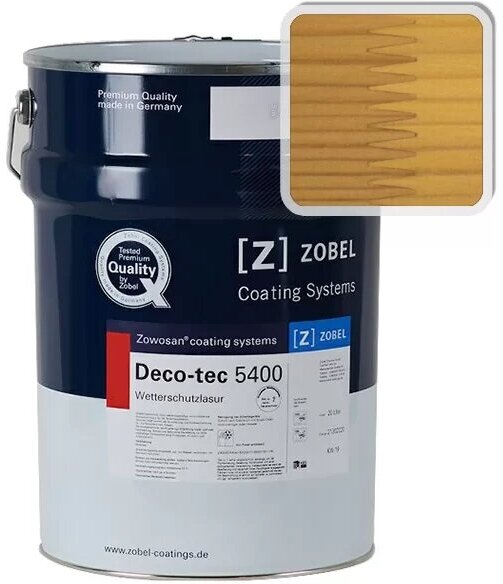 Лак фасадный ZOBEL Deco-tec 5400 Сосна шелковисто-матовый 1л