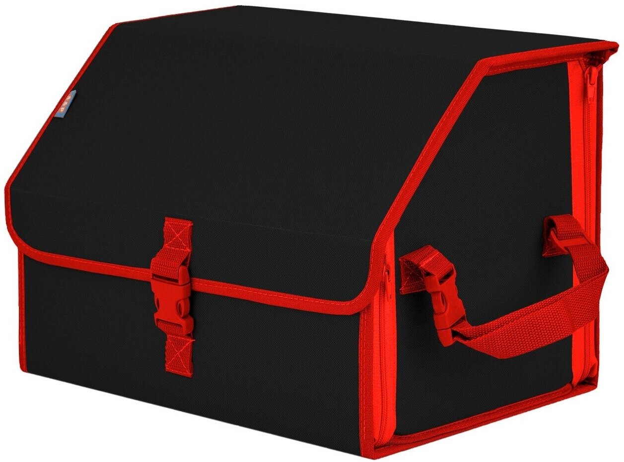 Органайзер-саквояж в багажник "Союз" (размер M). Цвет: черный с красной окантовкой.
