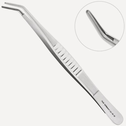 Изображение товара Пинцет атравматичный изогнутый De Bakey, 15см, 22-35*