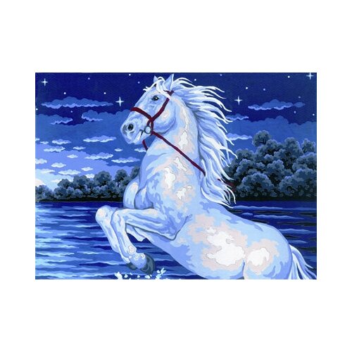 Канва/ткань с рисунком Collection D`Art серия 10.000 40 см х 50 см 10363 Гарцующий конь