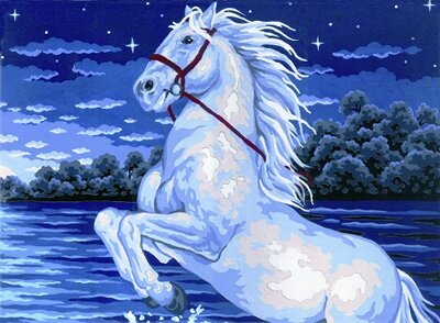 Канва/ткань с рисунком Collection D`Art серия 10.000 40 см х 50 см 10363 Гарцующий конь
