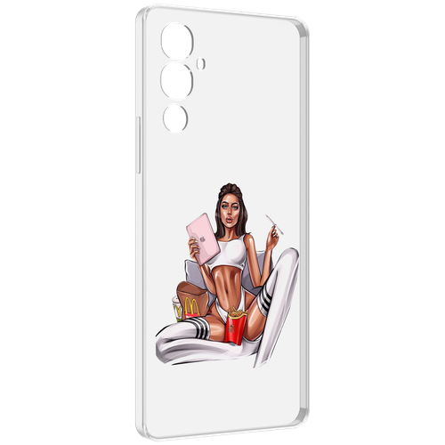 Чехол MyPads Модная-иллюстрация-девушки женский для Tecno Pova 4 задняя-панель-накладка-бампер