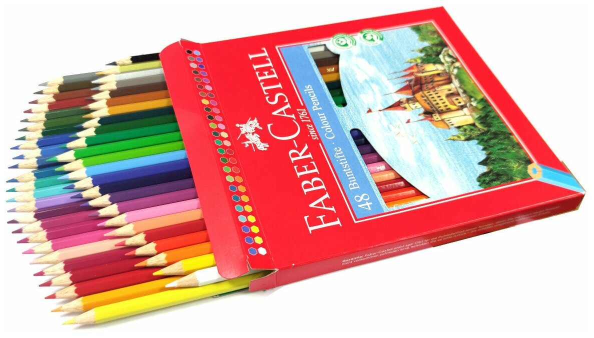 Карандаши цветные Faber-Castell ECO замок с точилкой 48 шт. - фото №3