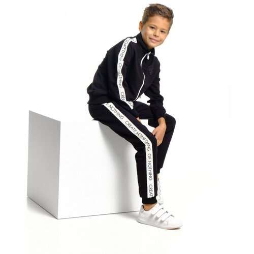 Костюм Mini Maxi для мальчиков, толстовка и брюки, размер 140, черный