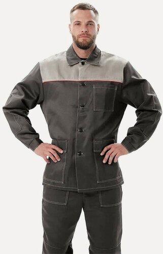 Изображение товара Костюм мужской "Дамаск" летний Т. Серый/СВ. Серый/красный