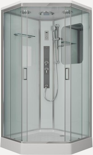 Изображение товара Душевая кабина Niagara Premium NG-6001-01GD 90x90 поддон низкий, стекло прозрачное, профиль хром