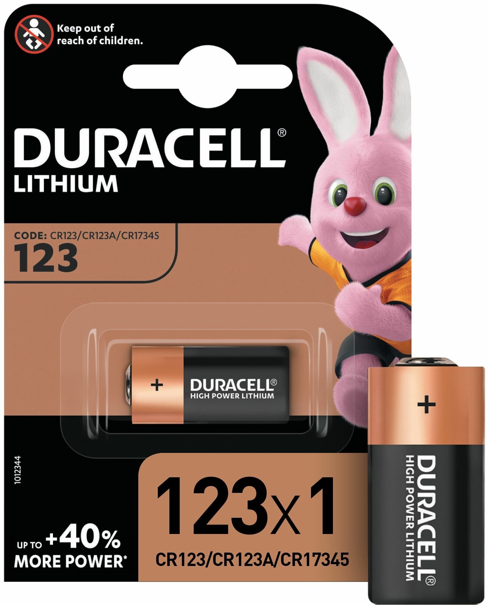 Батарейки Duracell CR123 Ultra (10/50/6000) Блистер 1 шт CR123 .