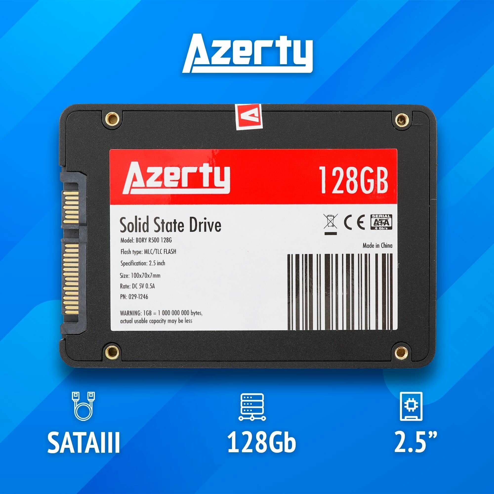 Внутренний SSD диск Azerty Bory R500 128 Гб