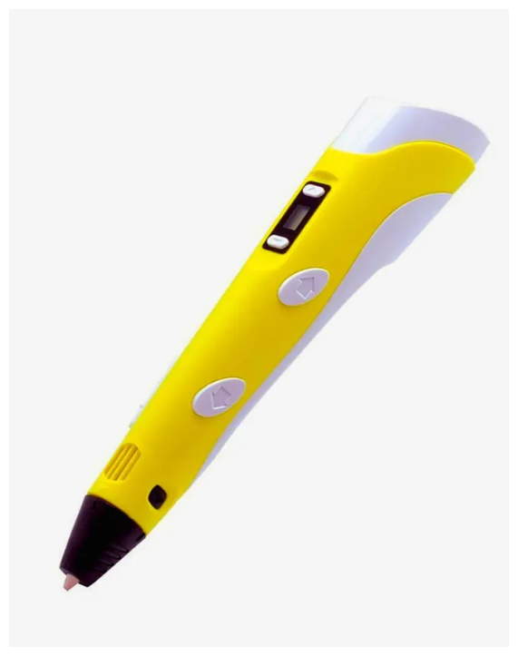 3Д-3 ручка третьего поколения желтая\мега-набор 100 метров пластика в подарок!\Набор для творчества с трафаретами и пластиком