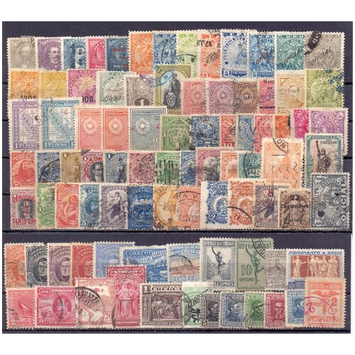 Почтовые марки Парагвая и Уругвая. 1880-1940 годы. Чистые, гашеные. Интересная подборка. 88 марок.