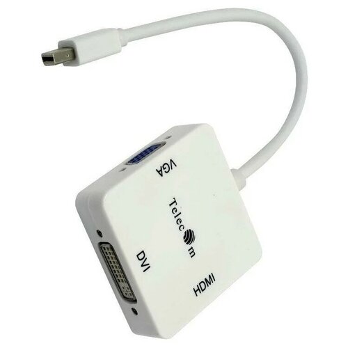 переходник адаптер displayport male hdmi vga dvi Переходник Telecom Mini DisplayPort - HDMI/VGA/DVI, Telecom (TA556)