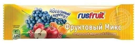 Батончик фруктовый RusFruit фруктовый микс, 30 г , 15 шт