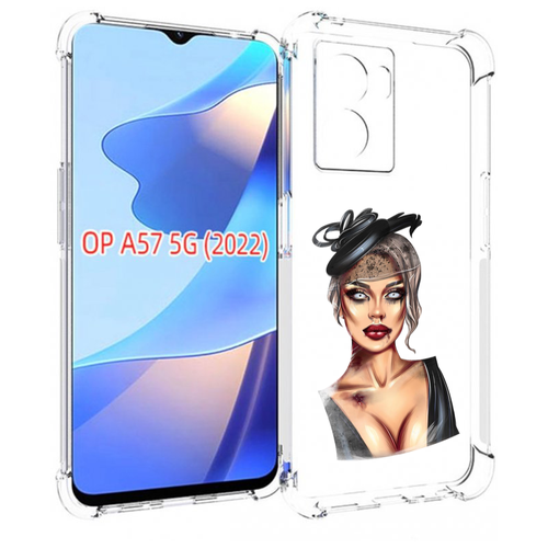 Чехол MyPads девушка-с-линзами для OPPO A57 5G(2022) задняя-панель-накладка-бампер чехол mypads панда с обручем для oppo a57 5g 2022 задняя панель накладка бампер