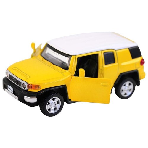 Машинка металлическая Автопанорама 1:43 Toyota FJ Cruiser, желтый, инерция, открываются двери, в коробке (JB1200134) модель литая игрушка в масштабе 1 32 внедорожник toyota fj cruiser со звукосветильник коллекционная автомобиль подарок для детей бесплатная доста