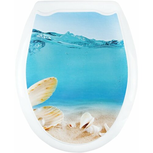 Сиденье для унитаза Мультипласт Групп, 45 x 37 x 5 см, лазурный берег