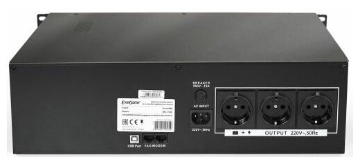 Источник бесперебойного питания Exegate EP270874RUS 1500VA/900W, LCD, AVR, 3 евророзетки, RJ45/11, USB, 3U, b - фото №2