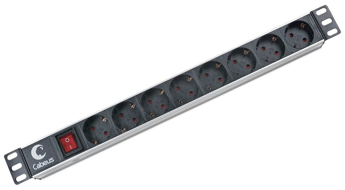 Блок розеток Cabeus PDU-8P 8шт, 1U, 19"