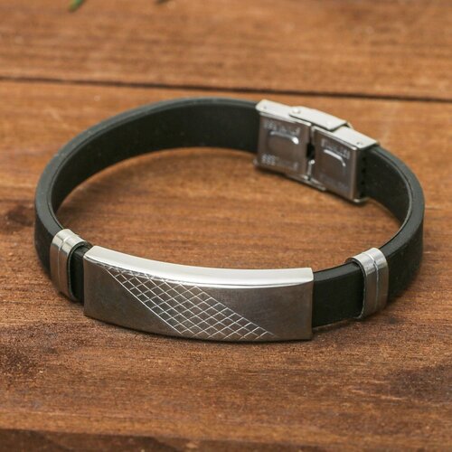 фото Браслет queen fair, металл, 1 шт., размер 23 см, черный, серебряный