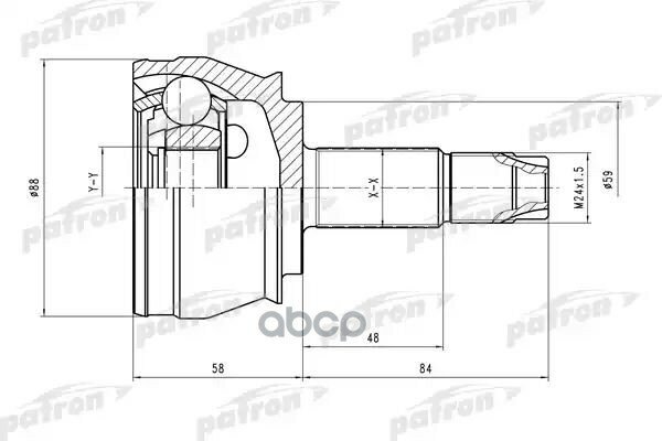 Шрус Наружний, Комплект 25X58.8x25 Alfa Romeo 156/Gt/Gtv, Fiat Marea, Bravo, Stilo, Lancia Lybra PATRON арт. PCV1245