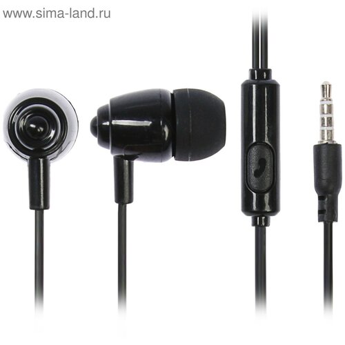 Наушники HF-P1 вакуумные микрофон 106 дБ 16 Ом 35 мм 1 м черные 832₽