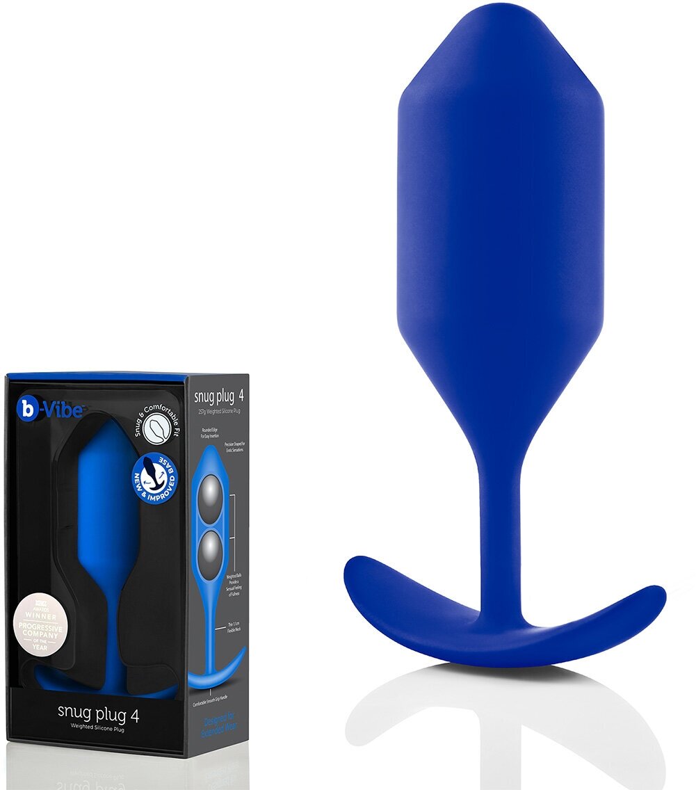 Профессиональная пробка для ношения B-vibe Snug Plug 4 синяя