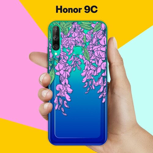 Силиконовый чехол Цветы фиолетовые на Honor 9C силиконовый чехол цветы фиолетовые на honor 8a