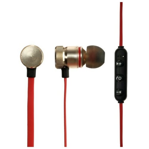 Наушники беспроводные LuazON VBT 130 вакуумные BT 41 80 мАч магнитные черно-красные 141700₽