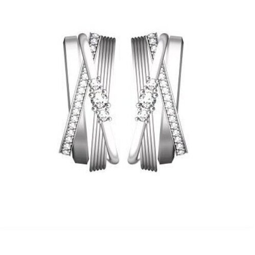 Серьги с подвесками POKROVSKY Серьги из серебра 2101570-00775, серебро, 925 проба, родирование, бесцветный