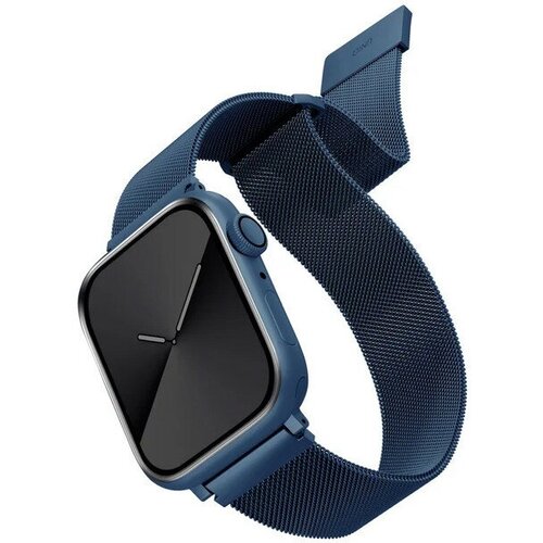 Ремешок Uniq Dante Strap Mesh Steel для Apple Watch 41/40/38mm, Cobalt Blue (41MM-DANCBLU) ремешок uniq dante strap mesh steel для apple watch 41 40 38 мм цвет синий 41mm dancblu