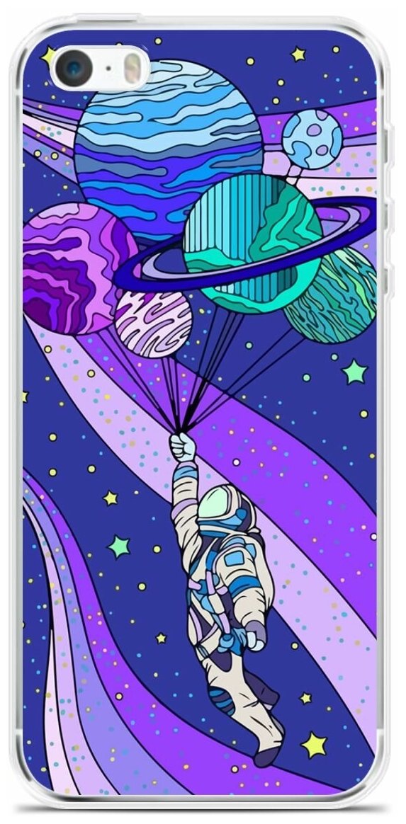 Силиконовый чехол на Apple iPhone 5/5s/SE Планеты-шары / для Эпл Айфон 5/5C/CE