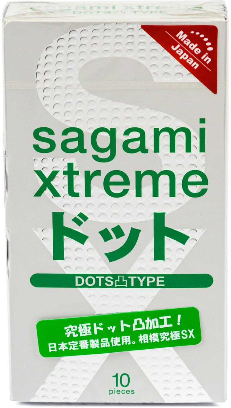 Презервативы с точечной текстурой и с линиями Sagami Xtreme Type E - 10 шт.