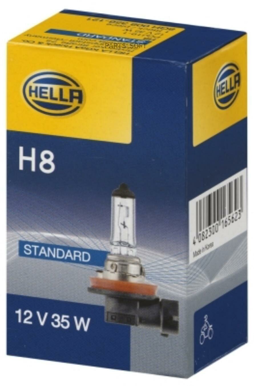 BEHR-HELLA 8GH008356-121 Лампа 12V H8 35W HELLA 1 шт. картон 8GH008356-121