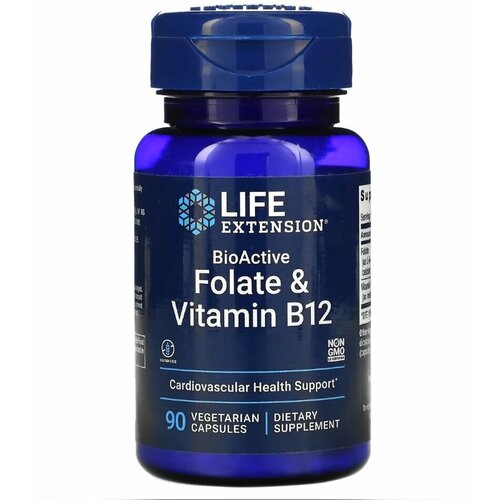 LIFE Extension BioActive Folate & Vitamin B12, 90 капс.