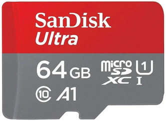Карта памяти SanDisk Ultra Micro SDXC, A1, 64 Гб