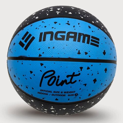 Изображение товара Мяч баскетбольный резиновый GAMEIN PIONT, размер 7, черный/синий