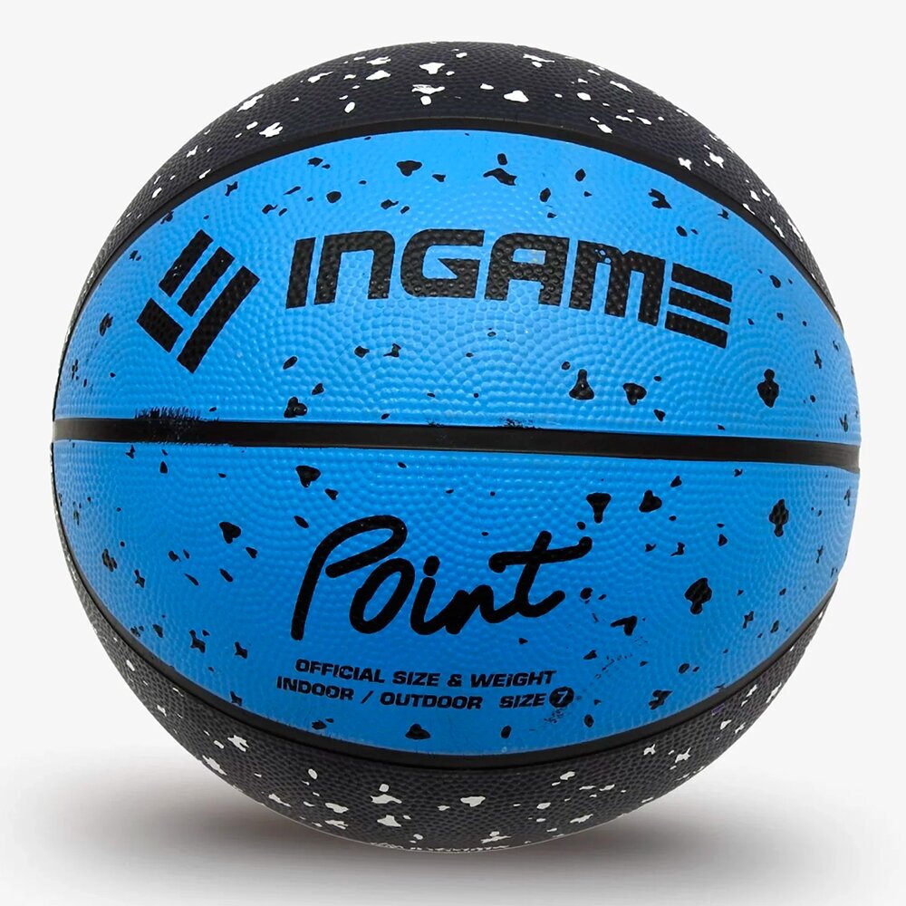 Мяч баскетбольный резиновый GAMEIN PIONT, размер 7, черный/синий
