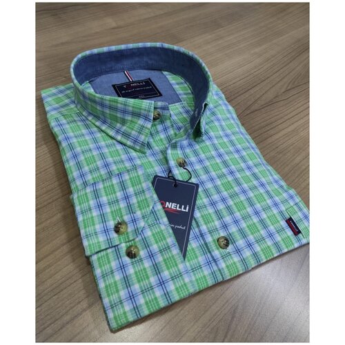 Рубашка Tonelli, размер 3XL(64), зеленый рубашка tonelli размер 3xl 64 синий